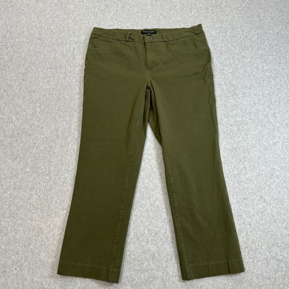 Banana Republic Pants Womens Size 8 Olive Green Slim Straight Leg Cropped Preppy